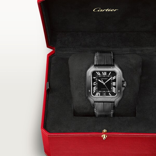 cartier santos large black